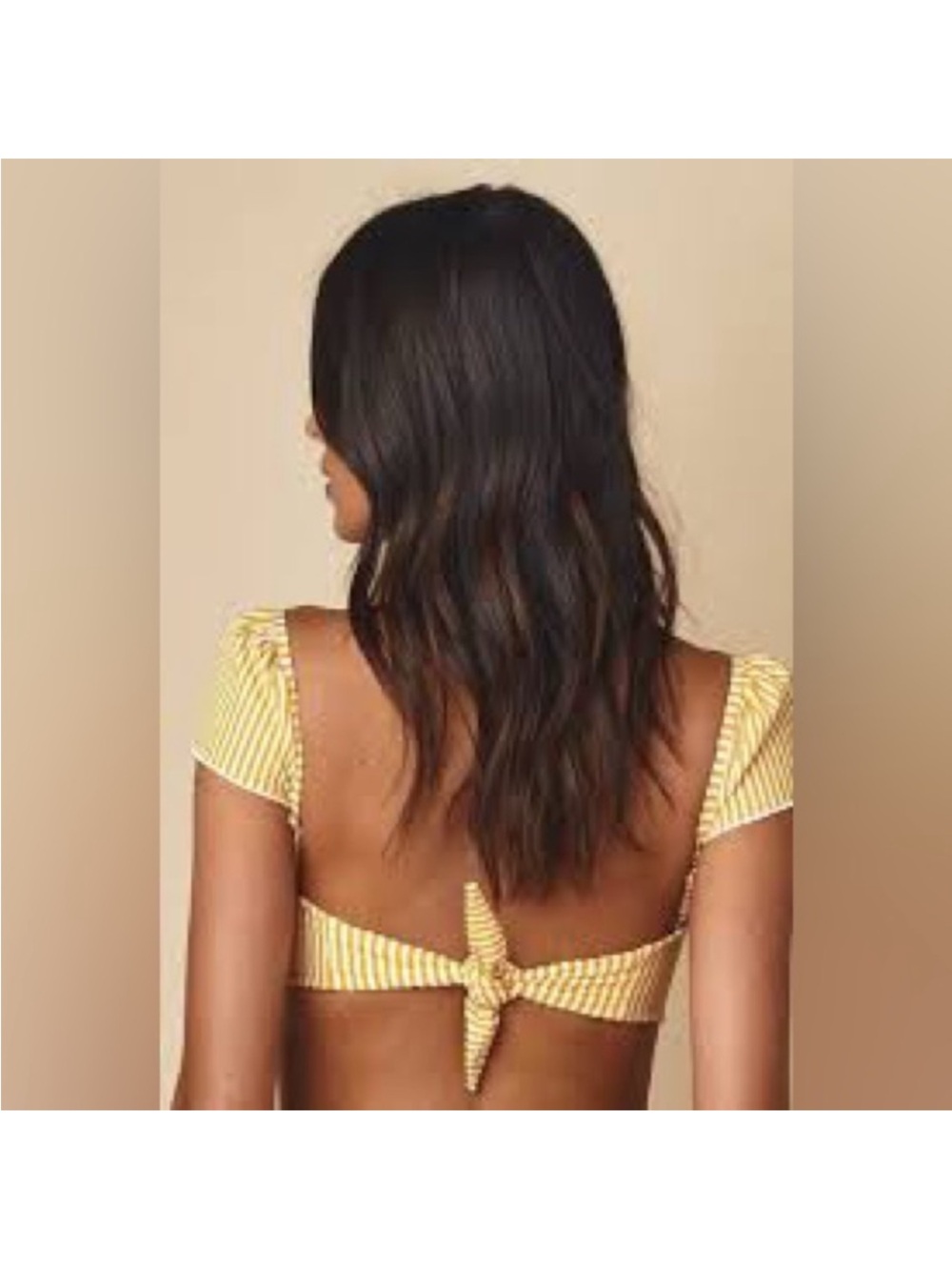 Montce Yellow Canary Stripe Cabana & Lulu Bikini Set, Size S - Picture 4 of 8